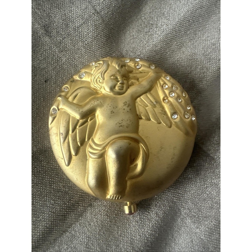 Vintage Estee Lauder January Angel Lucidity Compact Transparent 06 Powder‎ Gold